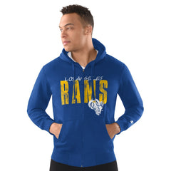 Los Angeles Rams Starter Distressed Classic Full-Zip Hoodie Royal - NFL