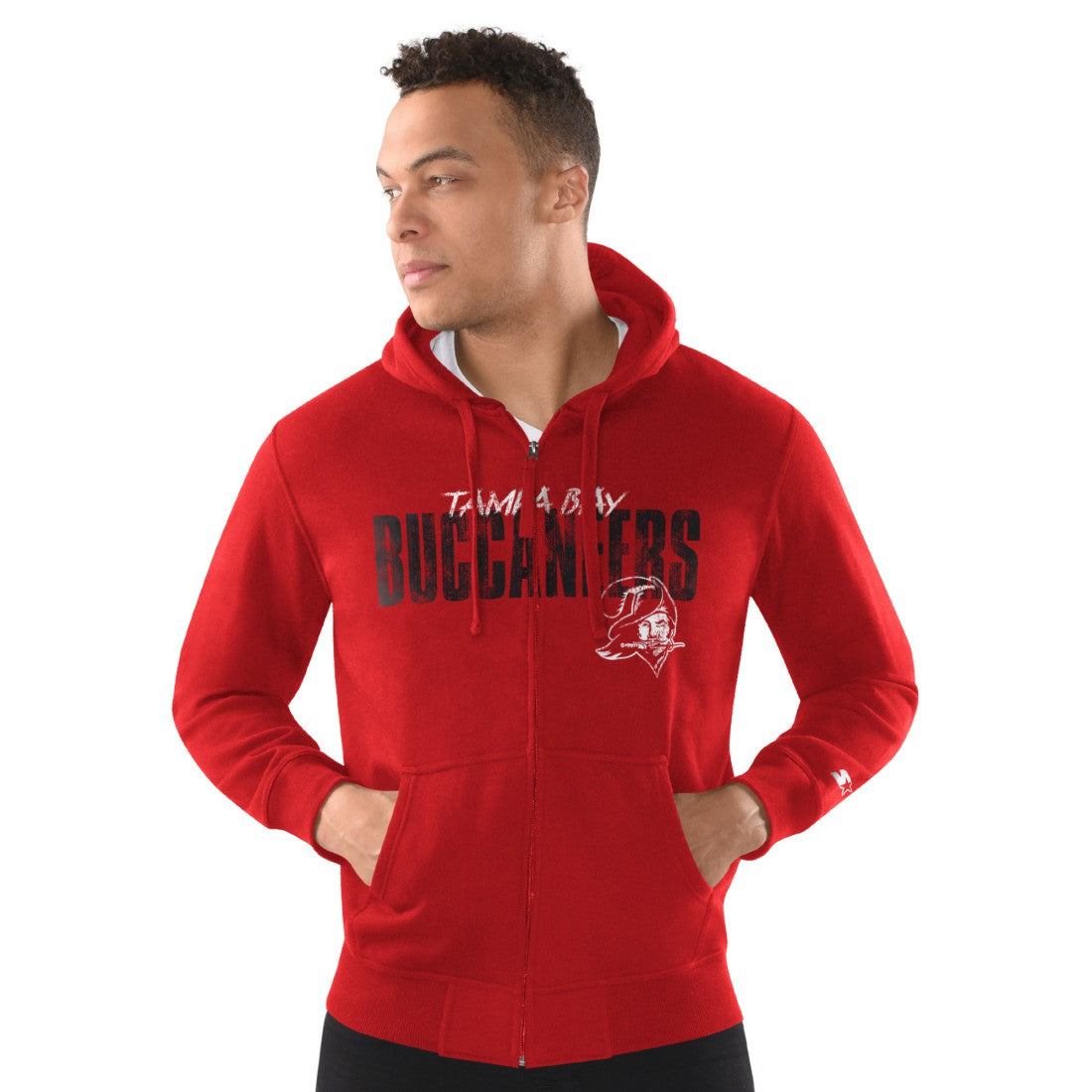 Tampa Bay Buccaneers Starter Distressed Classic Full-Zip Hoodie Red - NFL