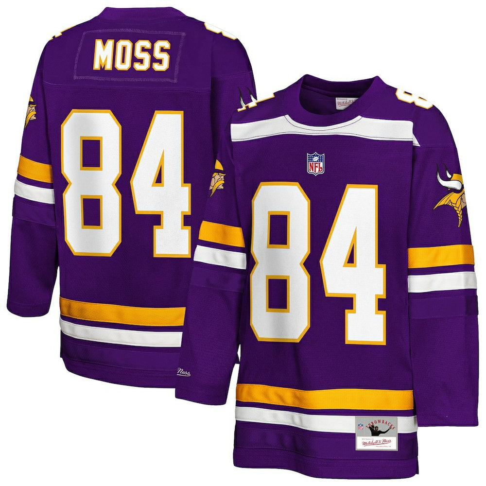 Randy Moss Minnesota Vikings Youth Hockey Fashion Jersey Purple - Mitchell & Ness