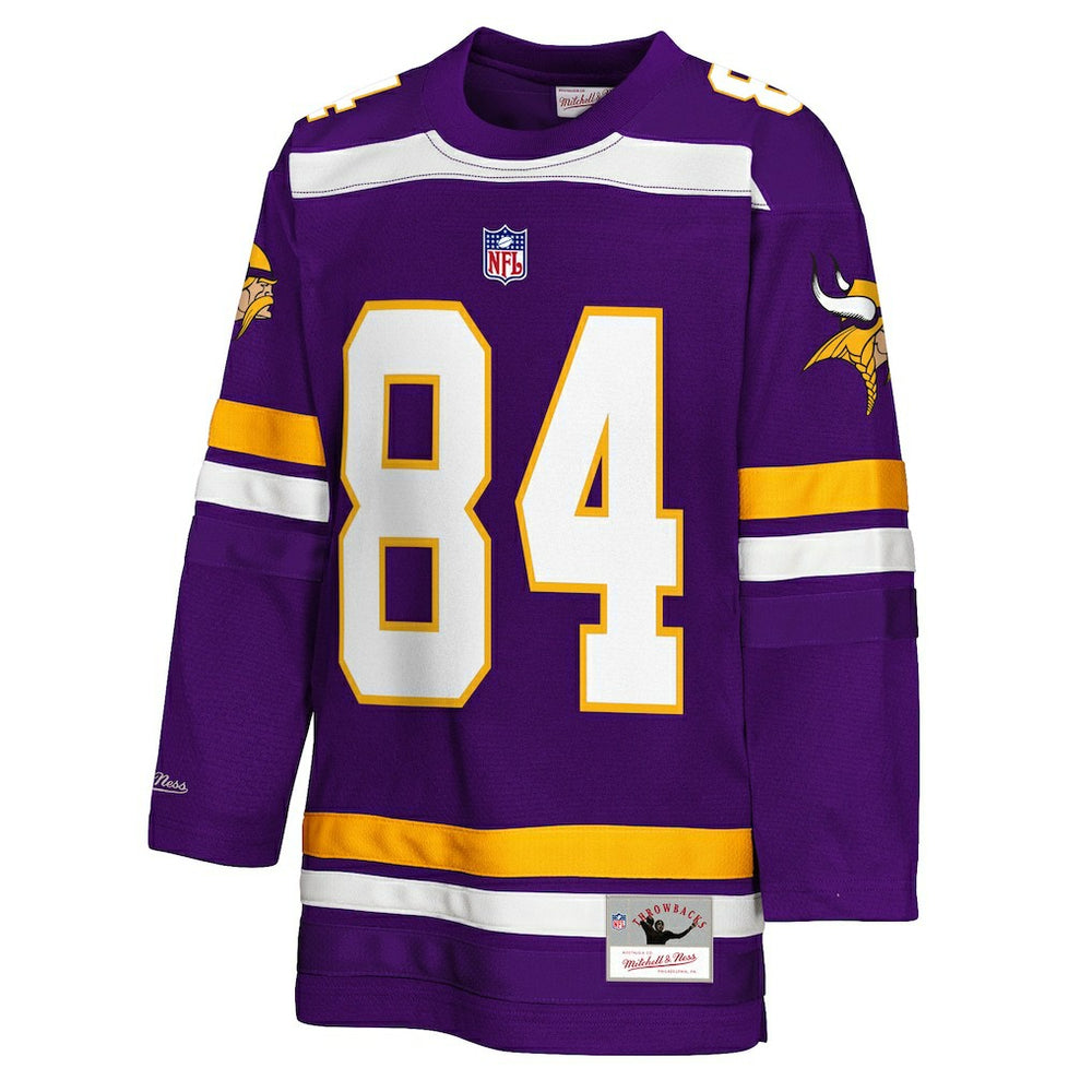 Randy Moss Minnesota Vikings Youth Hockey Fashion Jersey Purple - Mitchell & Ness