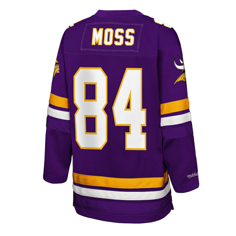 Randy Moss Minnesota Vikings Youth Hockey Fashion Jersey Purple - Mitchell & Ness