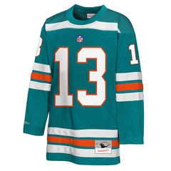 Dan Marino Miami Dolphins Youth Hockey Fashion Jersey Aqua - Mitchell & Ness