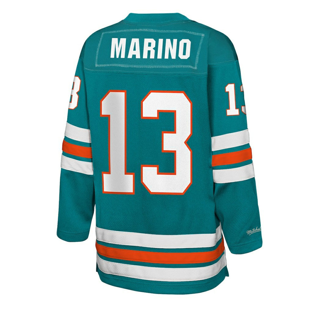 Dan Marino Miami Dolphins Youth Hockey Fashion Jersey Aqua - Mitchell & Ness