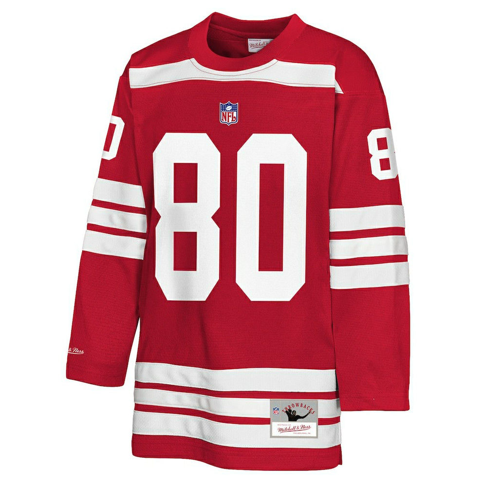 Jerry Rice San Francisco 49ers Youth Hockey Fashion Jersey Scarlet - Mitchell & Ness