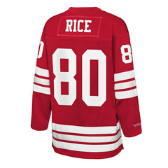 Jerry Rice San Francisco 49ers Youth Hockey Fashion Jersey Scarlet - Mitchell & Ness