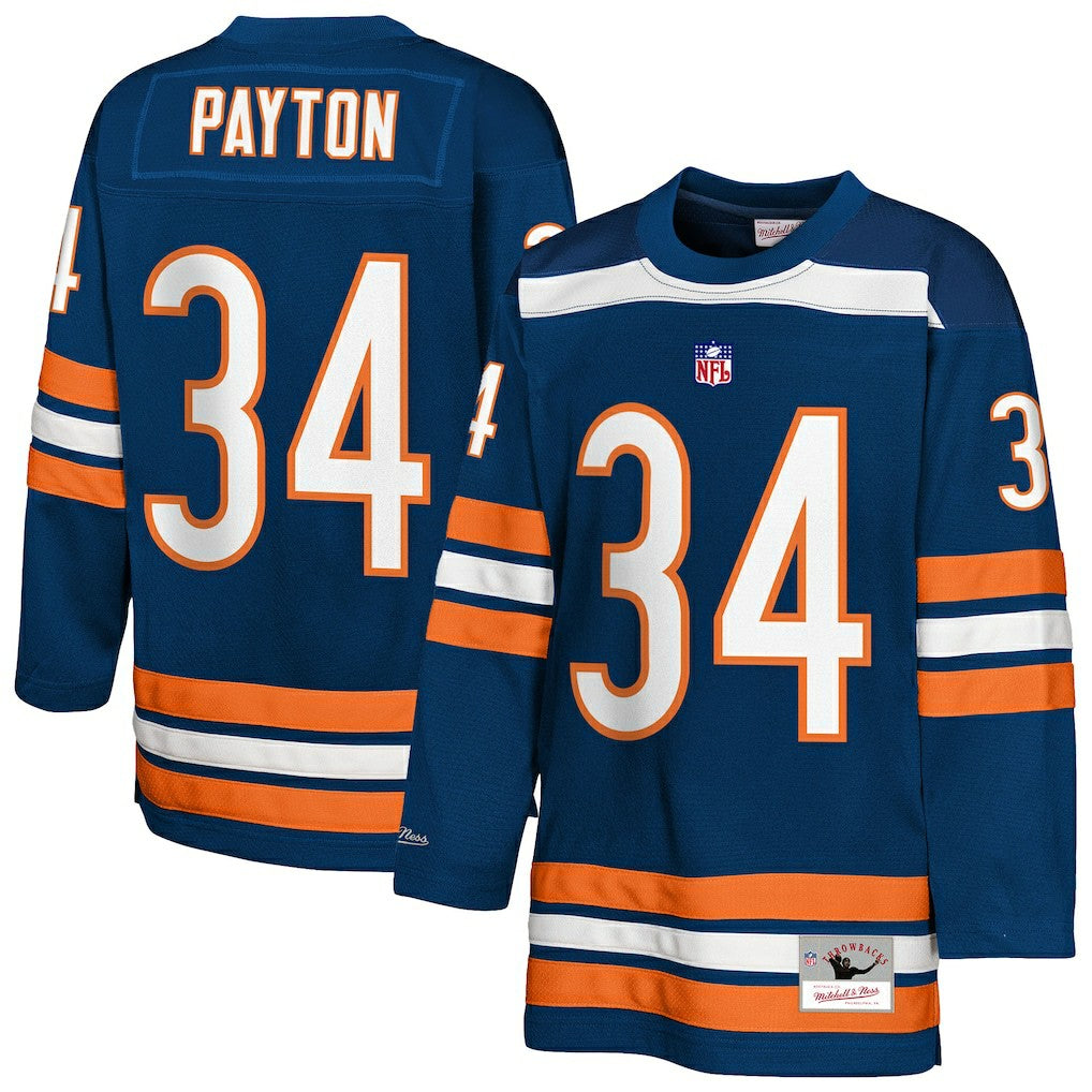 Walter Payton Chicago Bears Youth Hockey Fashion Jersey Navy - Mitchell & Ness