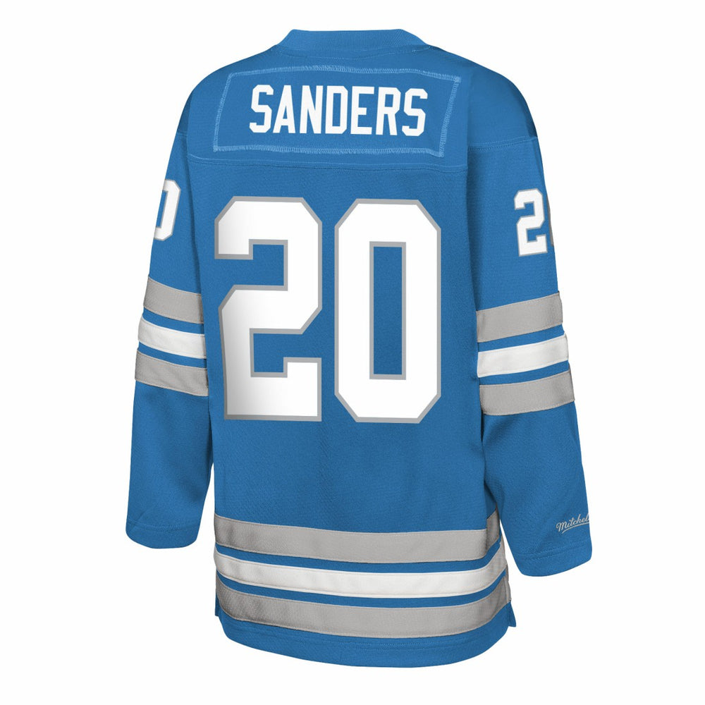 Barry Sanders Detroit Lions Youth Hockey Fashion Jersey Blue - Mitchell & Ness