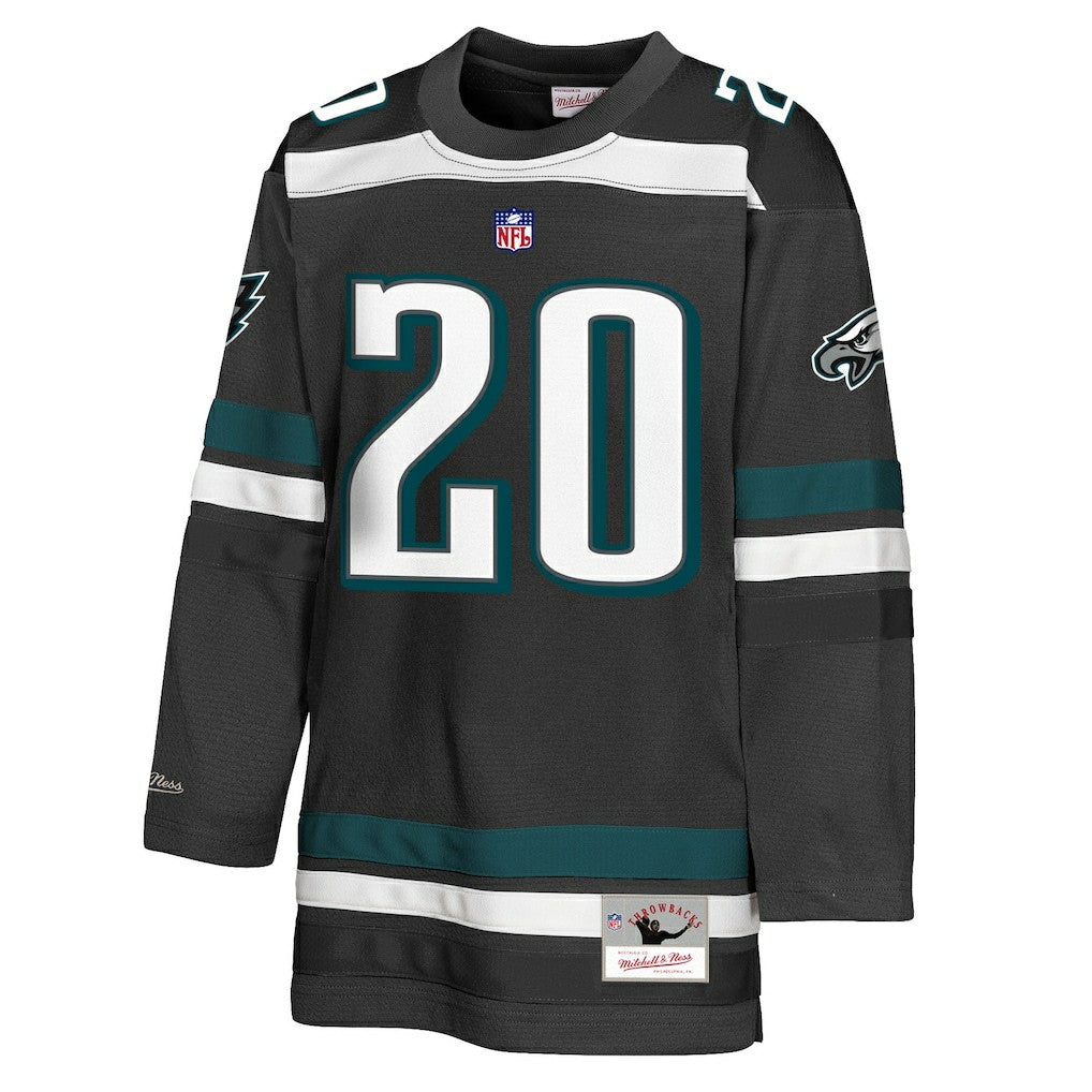 Brian Dawkins Philadelphia Eagles Youth Hockey Fashion Jersey Black - Mitchell & Ness