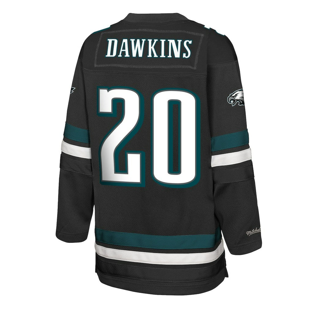 Brian Dawkins Philadelphia Eagles Youth Hockey Fashion Jersey Black - Mitchell & Ness
