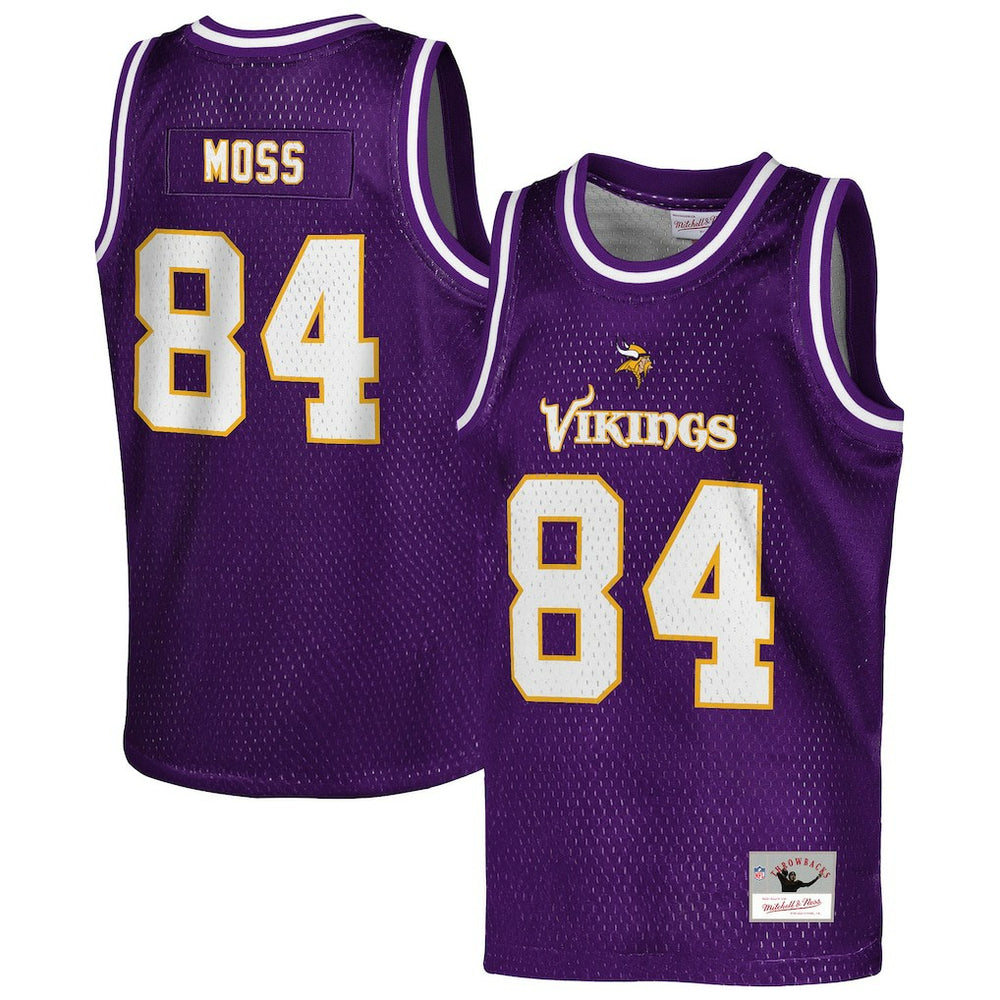 Randy Moss Minnesota Vikings Youth Retired Player NFL Basketball Fashion Jersey Purple - Mitchell & Ness