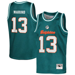 Dan Marino Miami Dolphins Youth Retired Player NFL Basketball Fashion Jersey Aqua - Mitchell & Ness