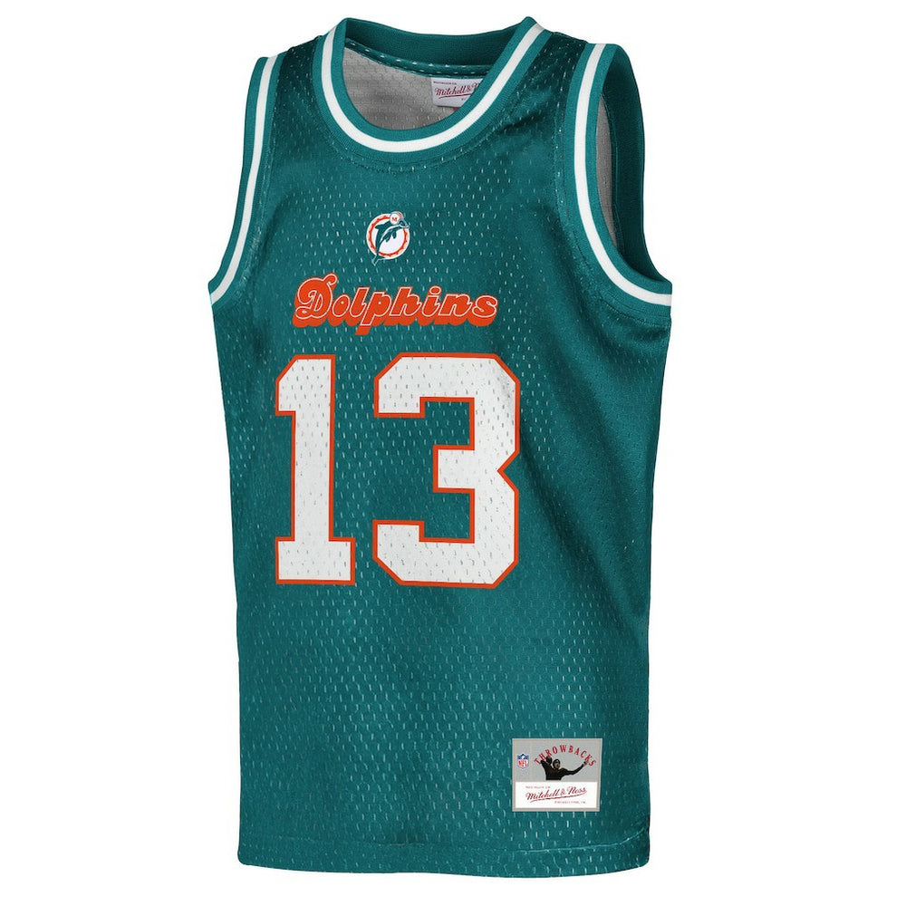 Dan Marino Miami Dolphins Youth Retired Player NFL Basketball Fashion Jersey Aqua - Mitchell & Ness