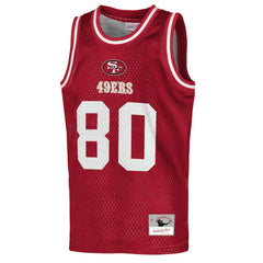 Jerry Rice San Francisco 49ers Youth Retired Player NFL Basketball Fashion Jersey Scarlet - Mitchell & Ness