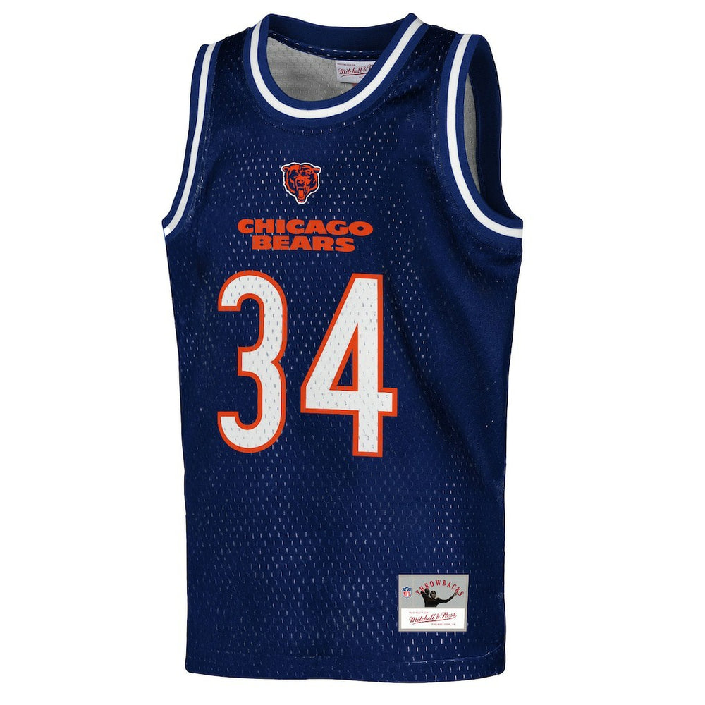 Walter Payton Chicago Bears Youth Retired Player NFL Basketball Fashion Jersey Navy - Mitchell & Ness