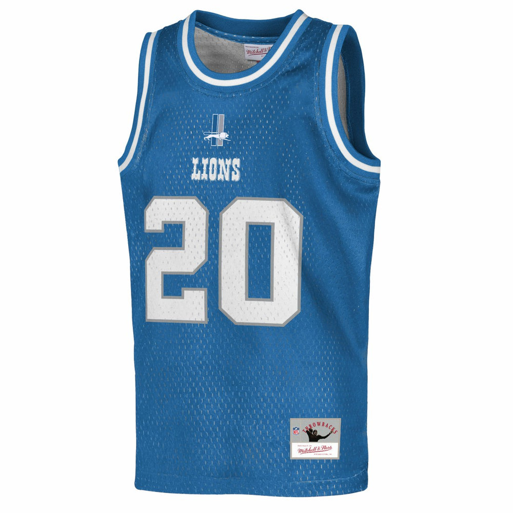 Barry Sanders Detroit Lions Youth Retired Player NFL Basketball Fashion Jersey Blue - Mitchell & Ness