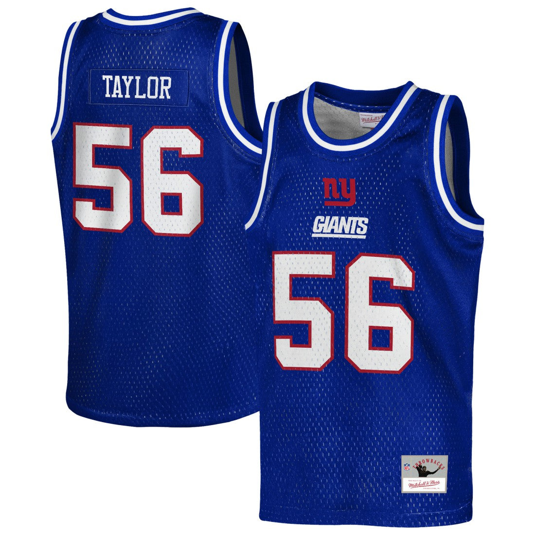 Lawrence Taylor New York Giants Youth Retired Player NFL Basketball Fashion Jersey Royal - Mitchell & Ness