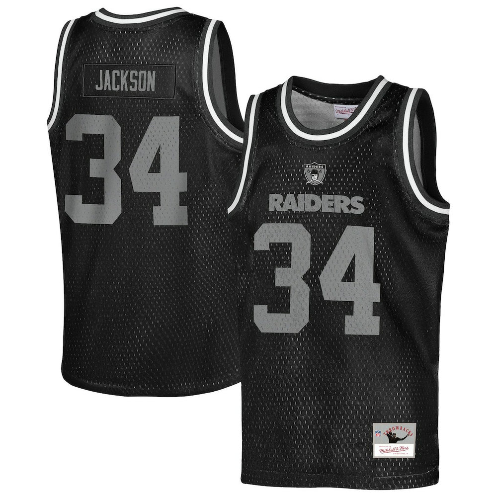 Bo Jackson Las Vegas Raiders Youth Retired Player NFL Basketball Fashion Jersey Black - Mitchell & Ness