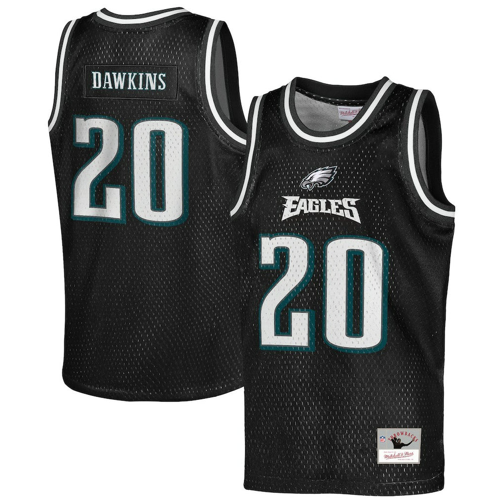 Brian Dawkins Philadelphia Eagles Youth Retired Player NFL Basketball Fashion Jersey Black - Mitchell & Ness