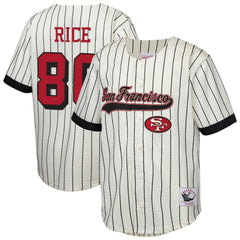 Jerry Rice San Francisco 49ers Youth Retired Player Name & Number Baseball Jersey Cream - Mitchell & Ness