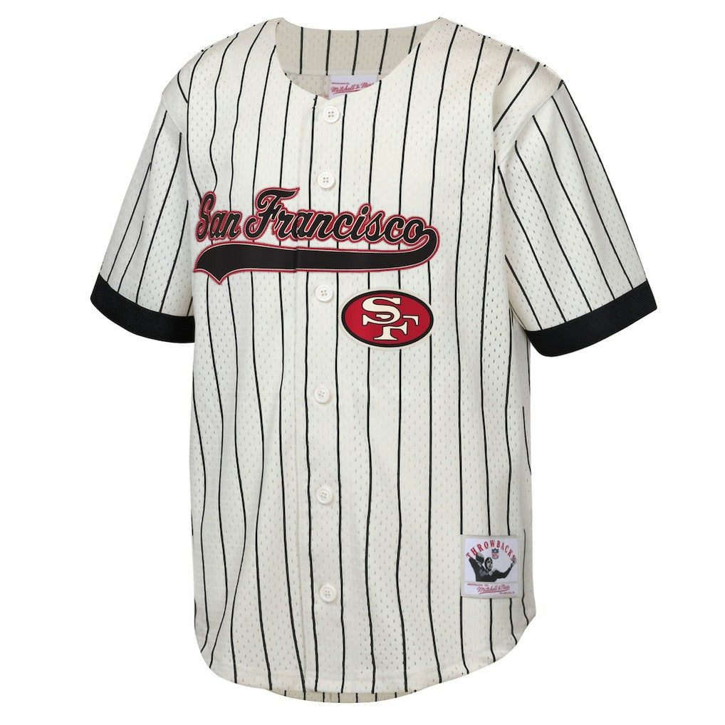 Jerry Rice San Francisco 49ers Youth Retired Player Name & Number Baseball Jersey Cream - Mitchell & Ness