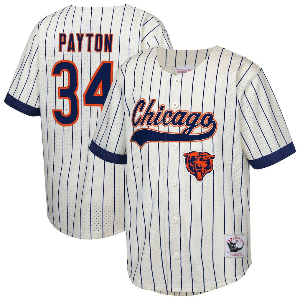 Walter Payton Chicago Bears Youth Retired Player Name & Number Baseball Jersey Cream - Mitchell & Ness