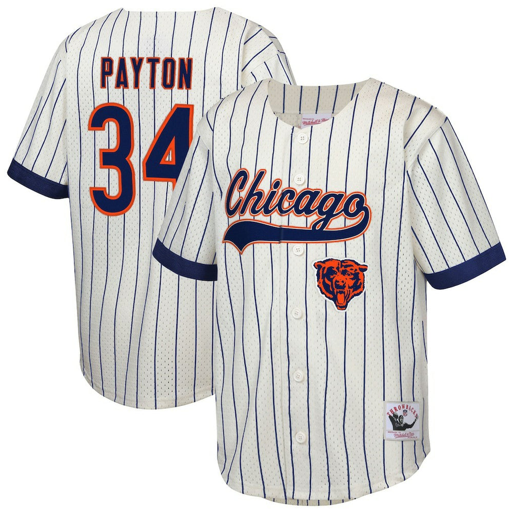 Walter Payton Chicago Bears Youth Retired Player Name & Number Baseball Jersey Cream - Mitchell & Ness