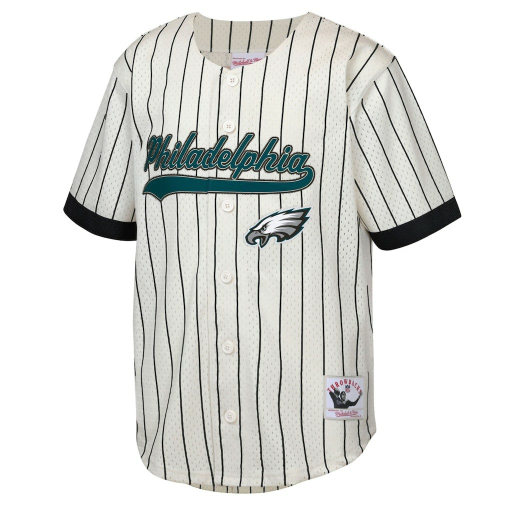 Brian Dawkins Philadelphia Eagles Youth Retired Player Name & Number Baseball Jersey Cream - Mitchell & Ness