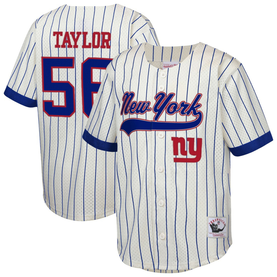 Lawrence Taylor New York Giants Youth Retired Player Name & Number Baseball Jersey Cream - Mitchell & Ness