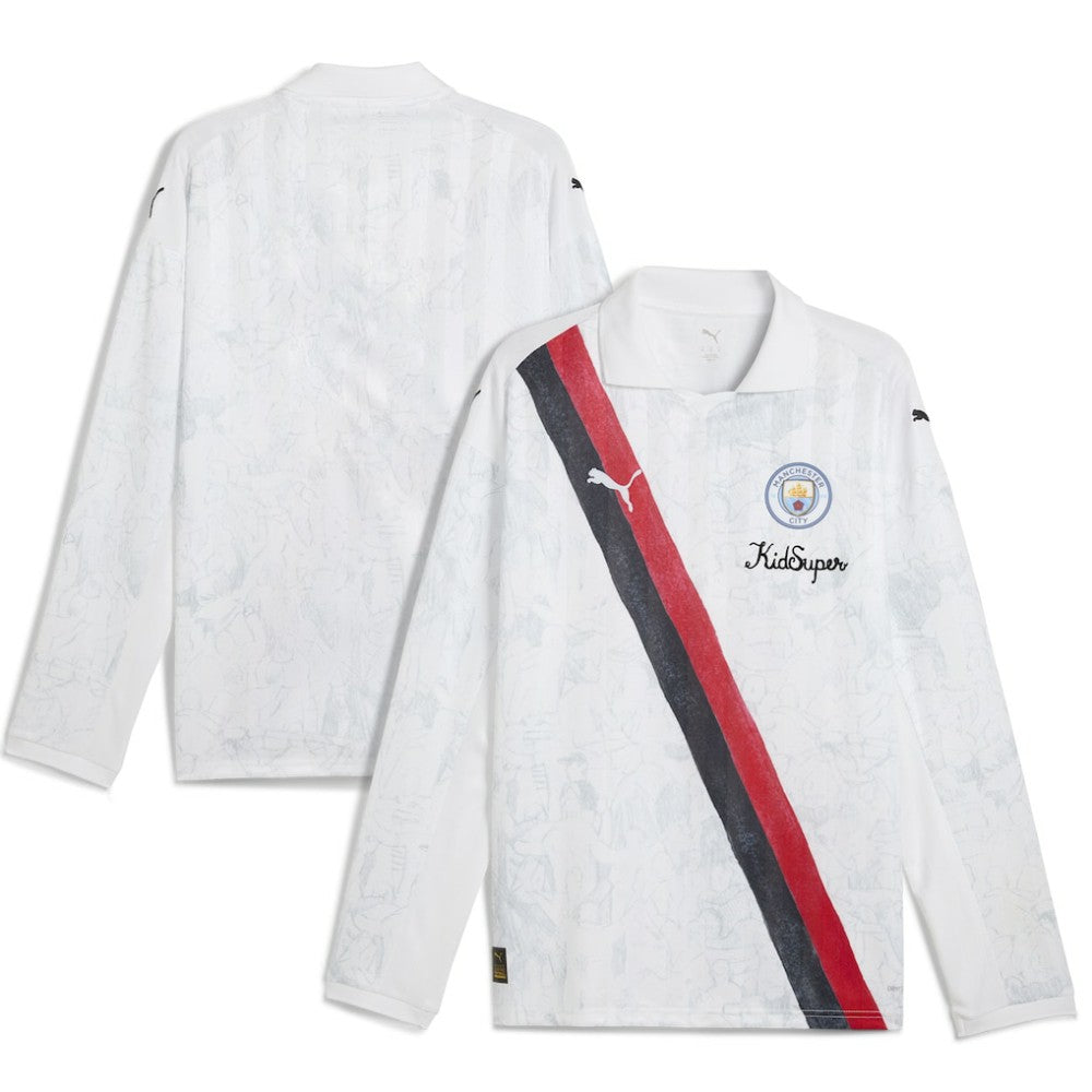 Puma Manchester City x KidSuper 2025 FIFA Club World Cup Retro Long Sleeve T-Shirts - White