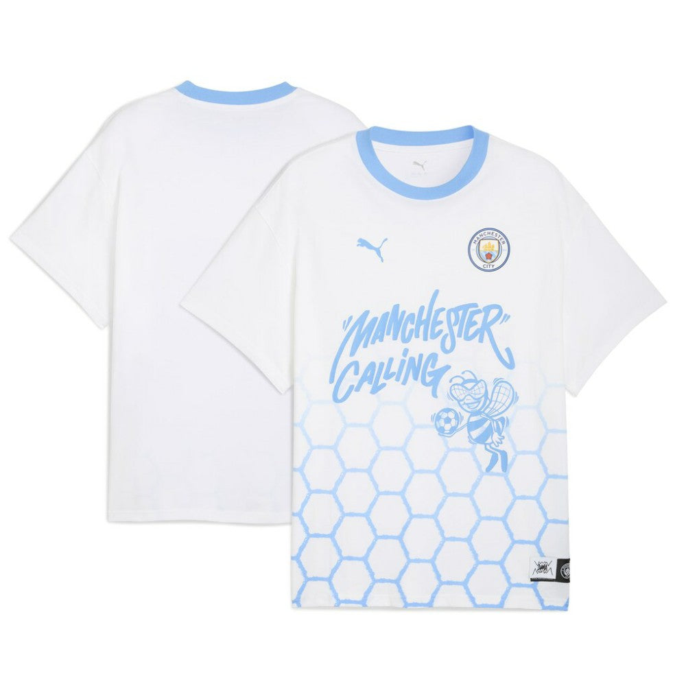 Puma Manchester City 2025 FIFA Club World Cup Hoops T-Shirts - White