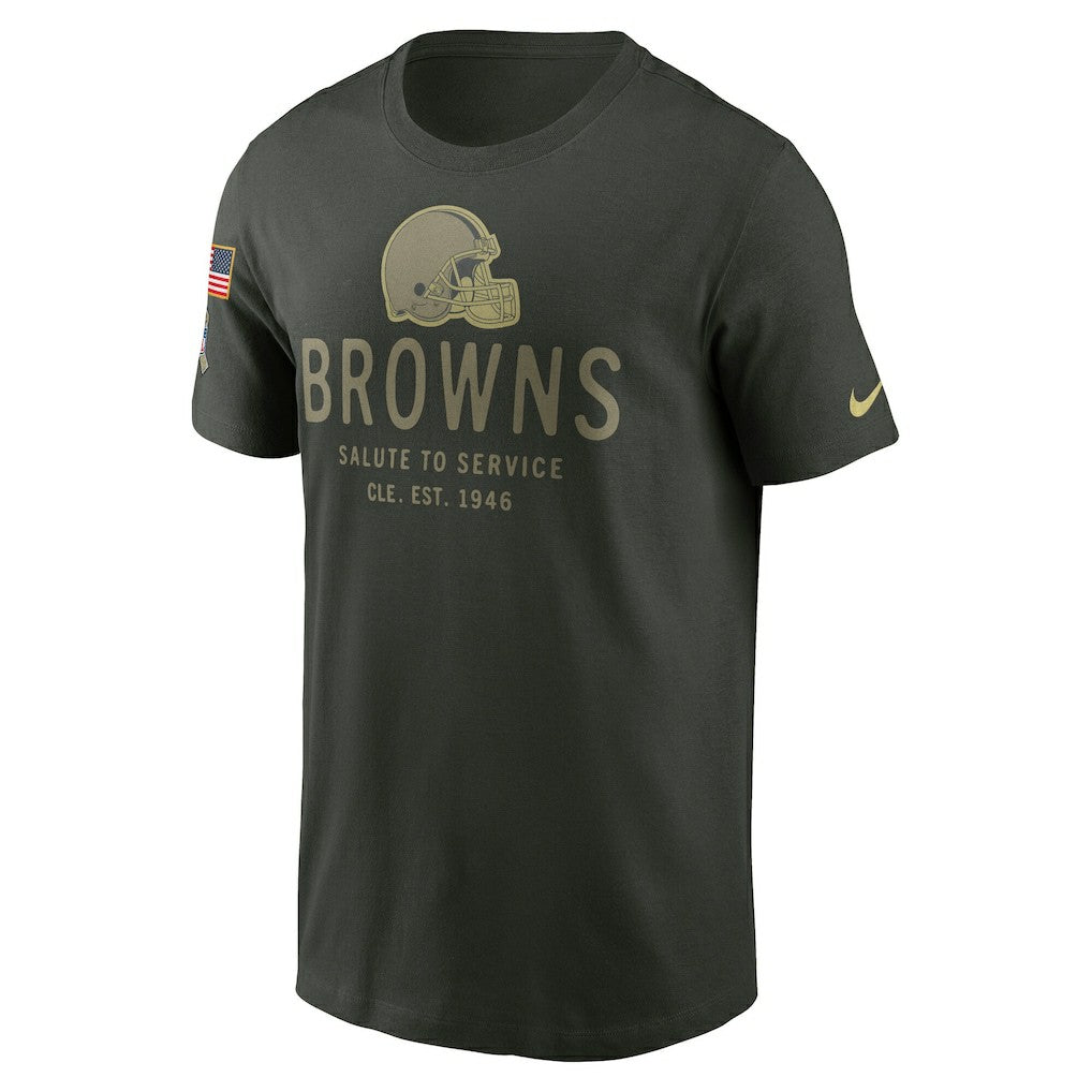 Cleveland Browns 2025 Salute to Service Sideline Primary Edge Dri-FIT T-Shirt Forest Green - Nike