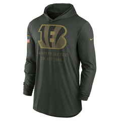 Cincinnati Bengals 2025 Salute to Service Sideline Dri-FIT Lightweight Hooded Pullover Forest Green - Nike