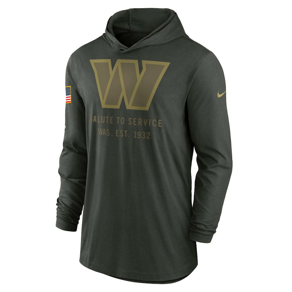 Washington Commanders 2025 Salute to Service Sideline Dri-FIT Lightweight Hooded Pullover Forest Green - Nike
