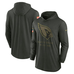 Arizona Cardinals 2025 Salute to Service Sideline Dri-FIT Lightweight Hooded Pullover Forest Green - Nike