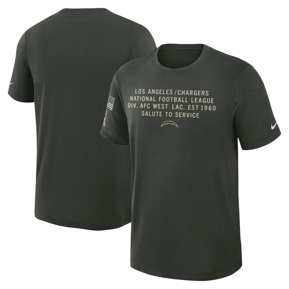 Los Angeles Chargers 2025 Salute to Service Sideline Slub Dri-FIT T-Shirt Dark Green - Nike