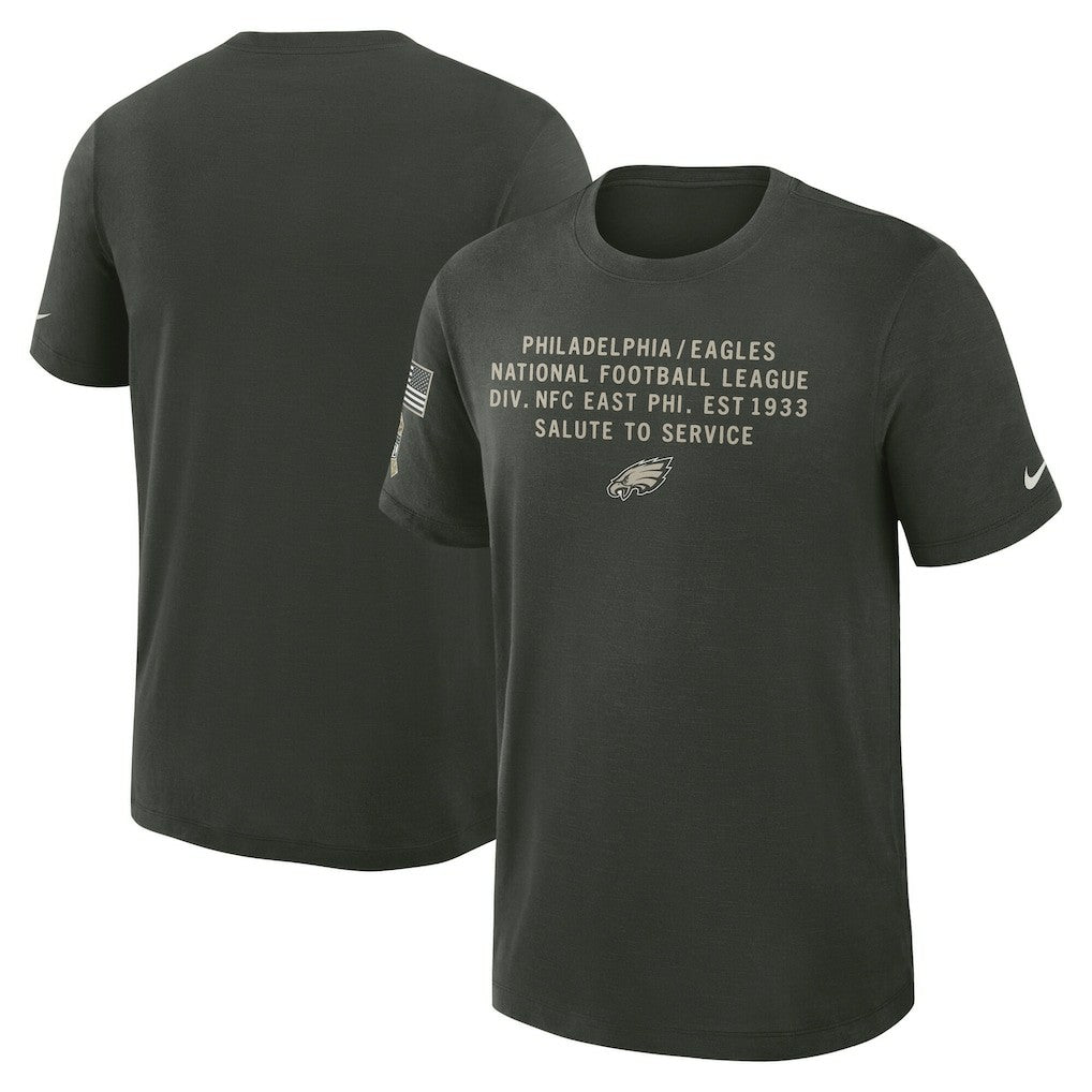 Philadelphia Eagles 2025 Salute to Service Sideline Slub Dri-FIT T-Shirt Dark Green - Nike
