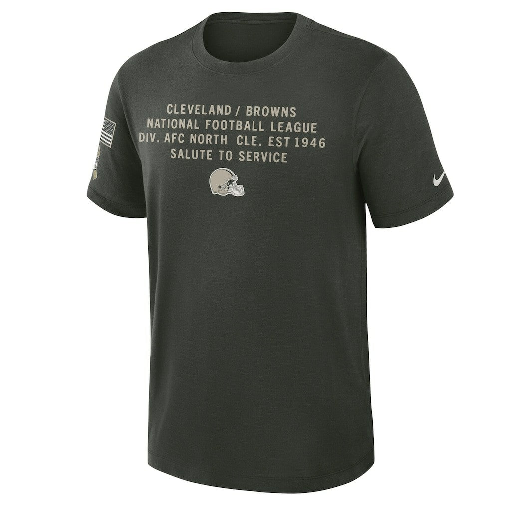 Cleveland Browns 2025 Salute to Service Sideline Slub Dri-FIT T-Shirt Dark Green - Nike