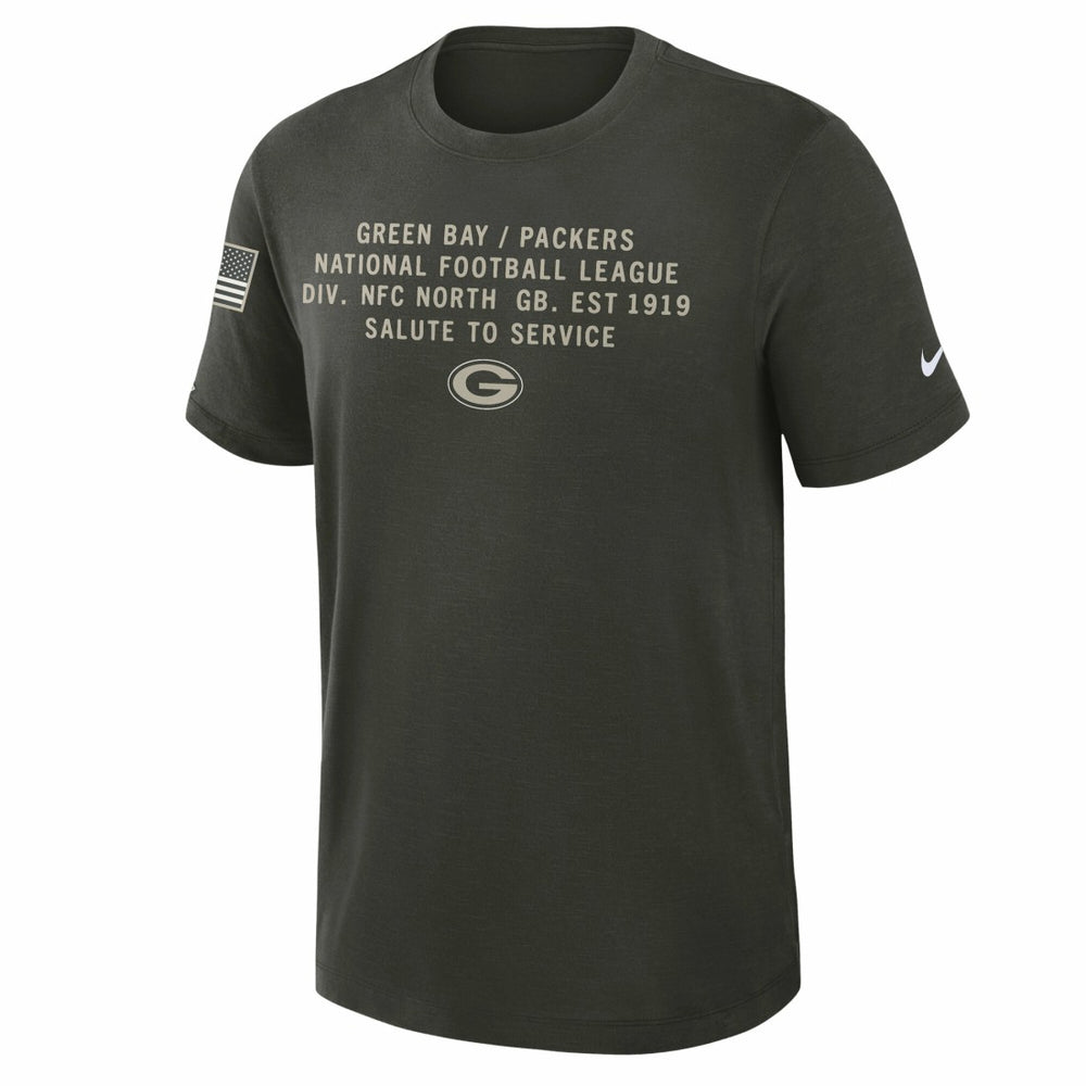 Green Bay Packers 2025 Salute to Service Sideline Slub Dri-FIT T-Shirt Forest Green - Nike