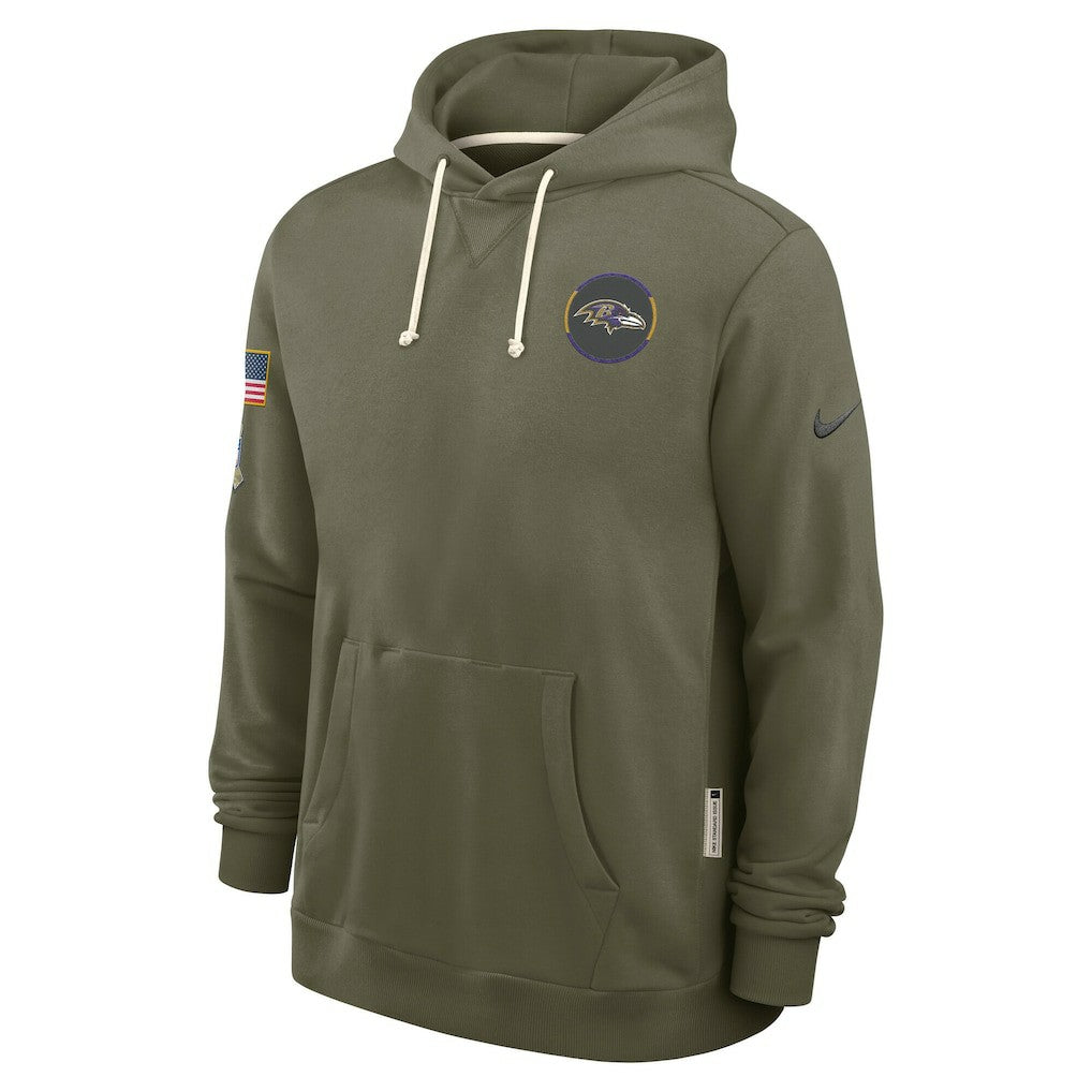 Baltimore Ravens 2025 Salute to Service Sideline Standard Issue Dri-FIT Hoodie Olive - Nike