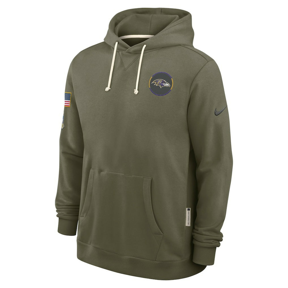 Baltimore Ravens 2025 Salute to Service Sideline Standard Issue Dri-FIT Hoodie Olive - Nike