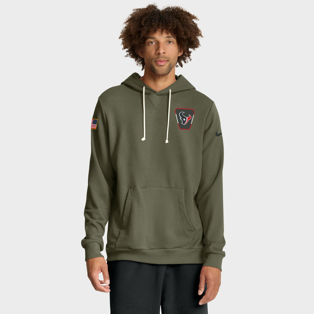 Houston Texans 2025 Salute to Service Sideline Standard Issue Dri-FIT Hoodie Olive - Nike