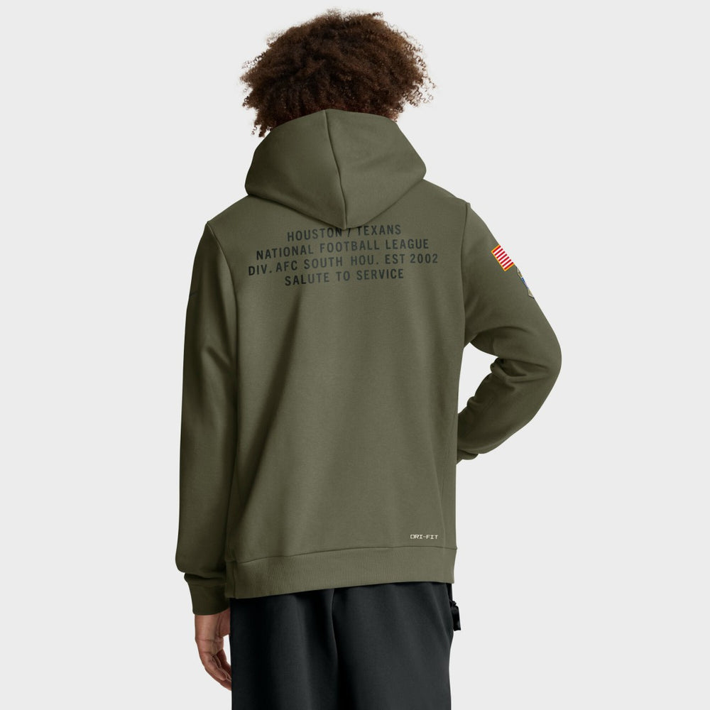 Houston Texans 2025 Salute to Service Sideline Standard Issue Dri-FIT Hoodie Olive - Nike