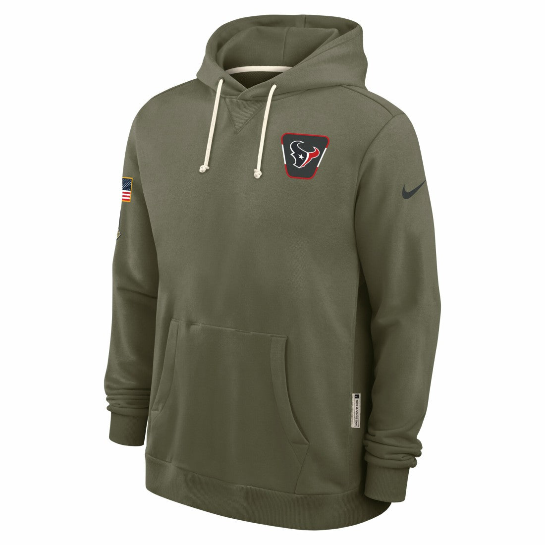 Houston Texans 2025 Salute to Service Sideline Standard Issue Dri-FIT Hoodie Olive - Nike