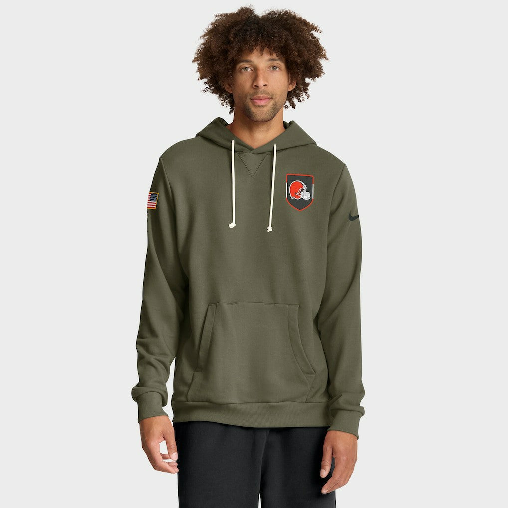 Cleveland Browns 2025 Salute to Service Sideline Standard Issue Dri-FIT Hoodie Olive - Nike