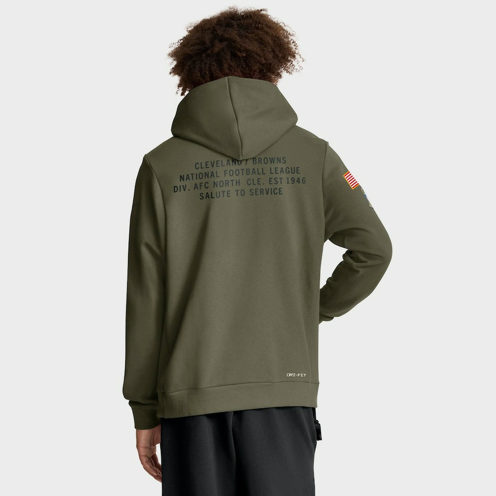 Cleveland Browns 2025 Salute to Service Sideline Standard Issue Dri-FIT Hoodie Olive - Nike
