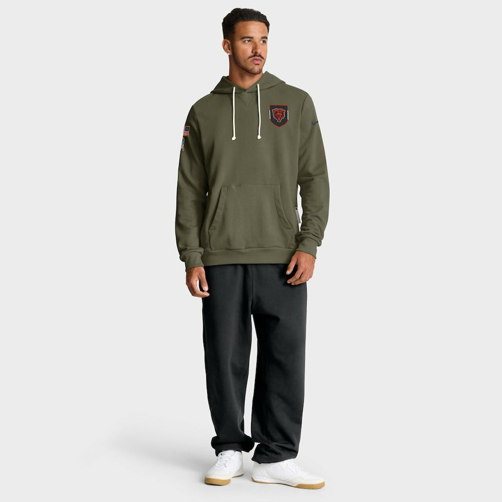 Chicago Bears 2025 Salute to Service Sideline Standard Issue Dri-FIT Hoodie Olive - Nike