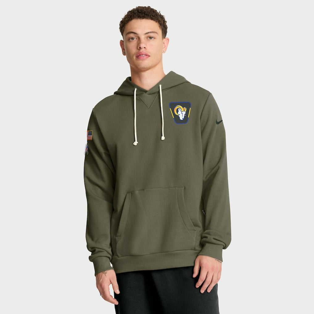 Los Angeles Rams 2025 Salute to Service Sideline Standard Issue Dri-FIT Hoodie Olive - Nike