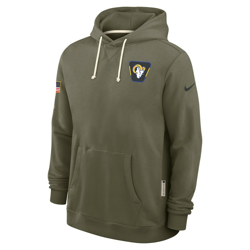 Los Angeles Rams 2025 Salute to Service Sideline Standard Issue Dri-FIT Hoodie Olive - Nike