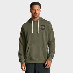 San Francisco 49ers 2025 Salute to Service Sideline Standard Issue Dri-FIT Hoodie Olive - Nike