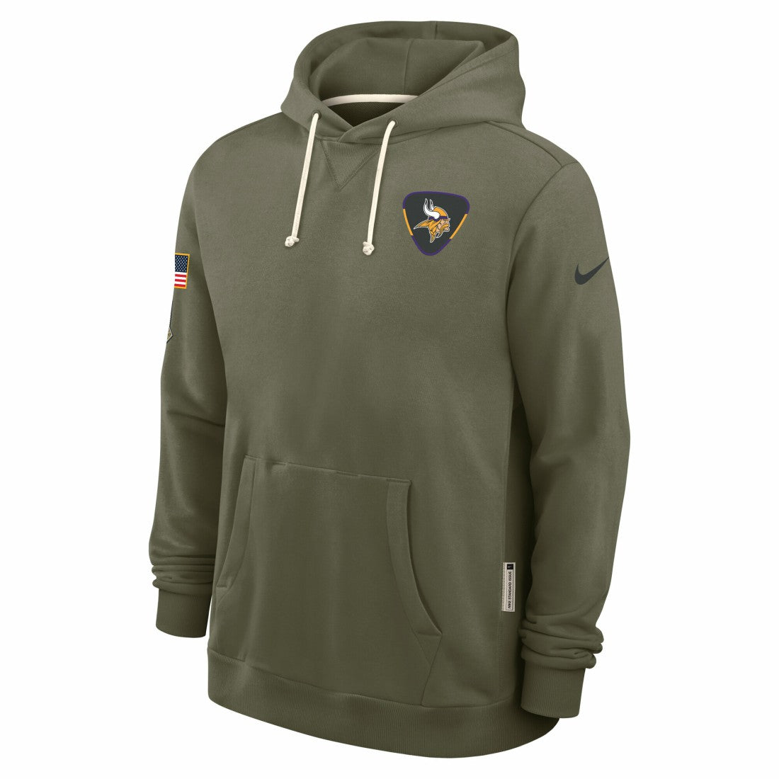 Minnesota Vikings 2025 Salute to Service Sideline Standard Issue Dri-FIT Hoodie Olive - Nike